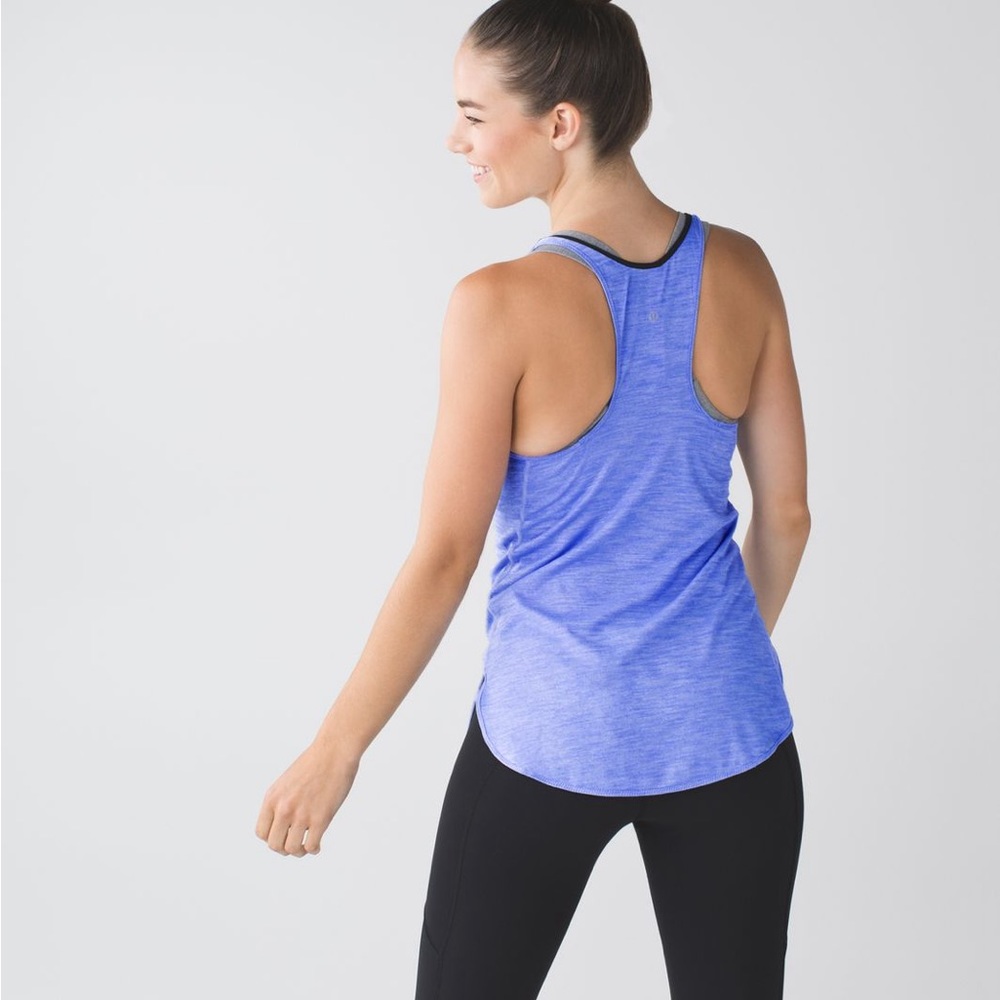 Lululemon What the Sport Singlet Heathered Lullaby Tank Top Size 6